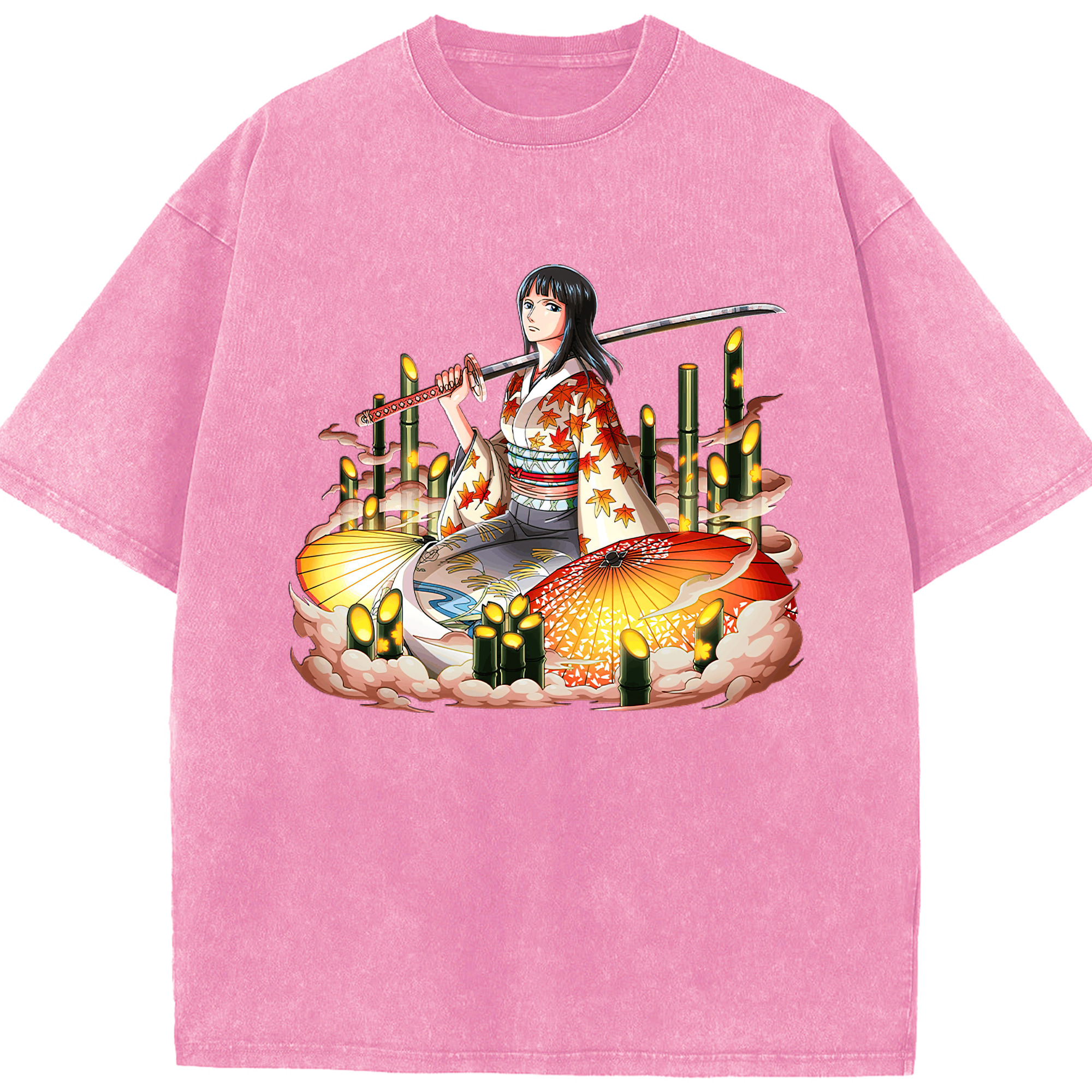 ワンピース ニコ・ロビン ONE PIECE Nico Robin 綿100% ヴィンテージ風 半袖Tシャツ（フロントプリント）